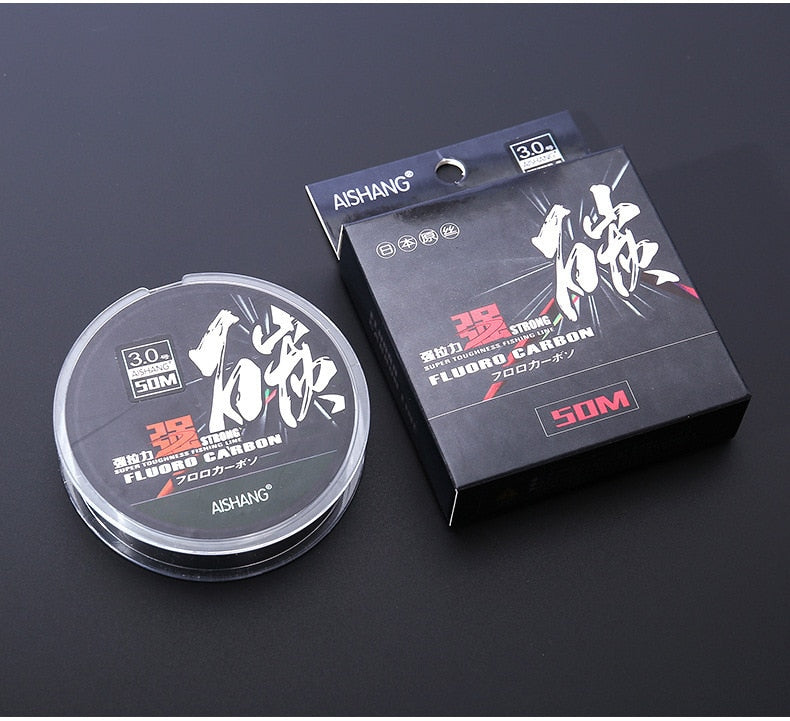 100% Premium fluorocarbon Fishing leader 50 meters for braid to