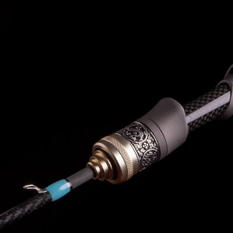 Ultralight Spinning Fishing Rod Pole Carbon Fiber Wood Handle