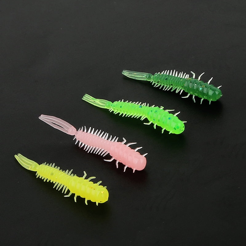 Squirmies 30/60pcs 43mm0.4g Soft larva for Panfish, Trout, Bass