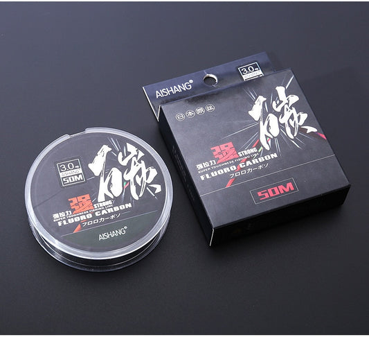 100% Premium fluorocarbon Fishing leader 50 meters for braid to leader BFS