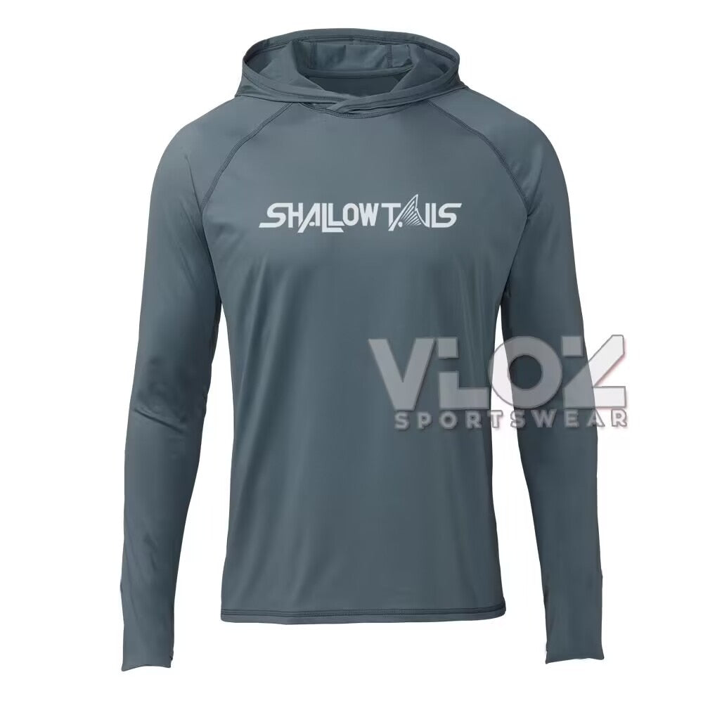 Shallow Tails Hood Fishing Shirt Professional Men Long Sleeve Fish Jersey  Hoodie Breathable UV Protection UPF50+ T-shirt Apparel