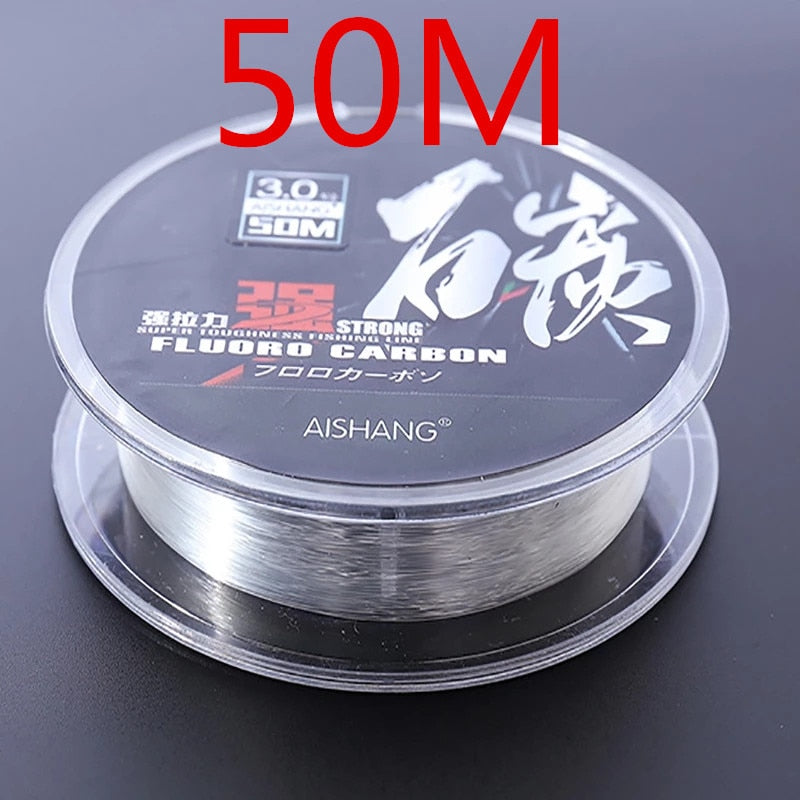 100% Premium fluorocarbon Fishing leader 50 meters for braid to