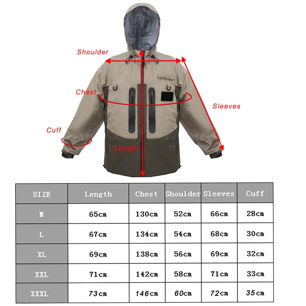 Men's Waterproof Breathable Hunting Wading Jacket Fly Fishing Clothes Wader Jacket  Clothing Apparel
